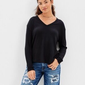 Black Long Sleeve Relaxed Fit Sweatshirt